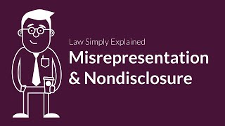 Misrepresentation and Nondisclosure  Contracts  Defenses amp Excuses [upl. by Fernandes]