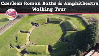 CAERLEON ROMAN BATHS amp AMPHITHEATRE WALES  Walking Tour  Pinned on Places [upl. by Dihsar]