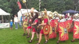 Roman Reenactment at the Amphitheatre in Caerleon Marching In [upl. by Elram]