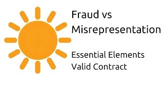 Fraud vs Misrepresentation  Other Essential Elements of a Valid Contract  CA CPT  CS amp CMA [upl. by Onfre]